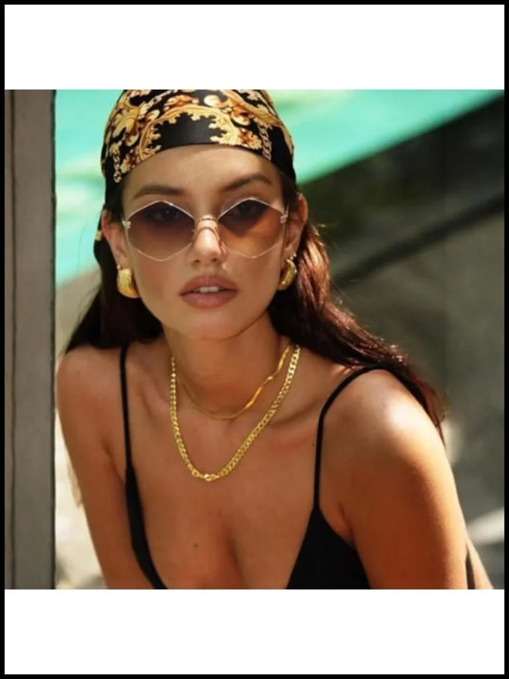 Retro Narrow Rhombus Y2K Sunglasses UV Protection Metal Frame Unisex